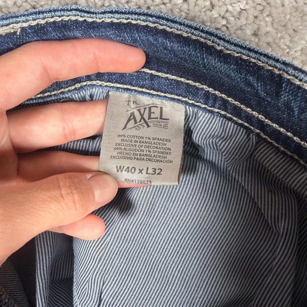 TK Axel Men's 40x32 Slim Bootcut Jeans Dark Wash Denim